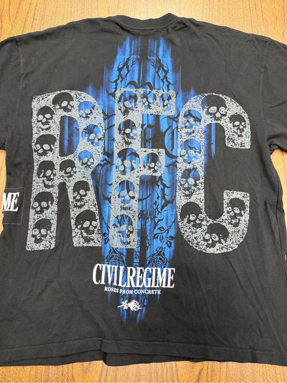 Civil Regime Death Note Black Graphic Anime Tee with Blue Accent NWT Oversized M - Picture 9 of 10